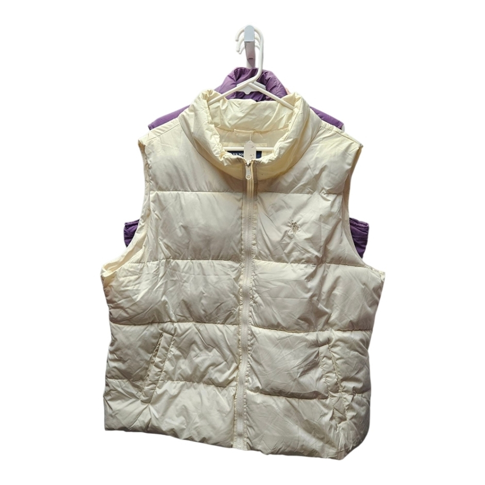 U.S. Polo Assn. Women's Cream Puffer Vest